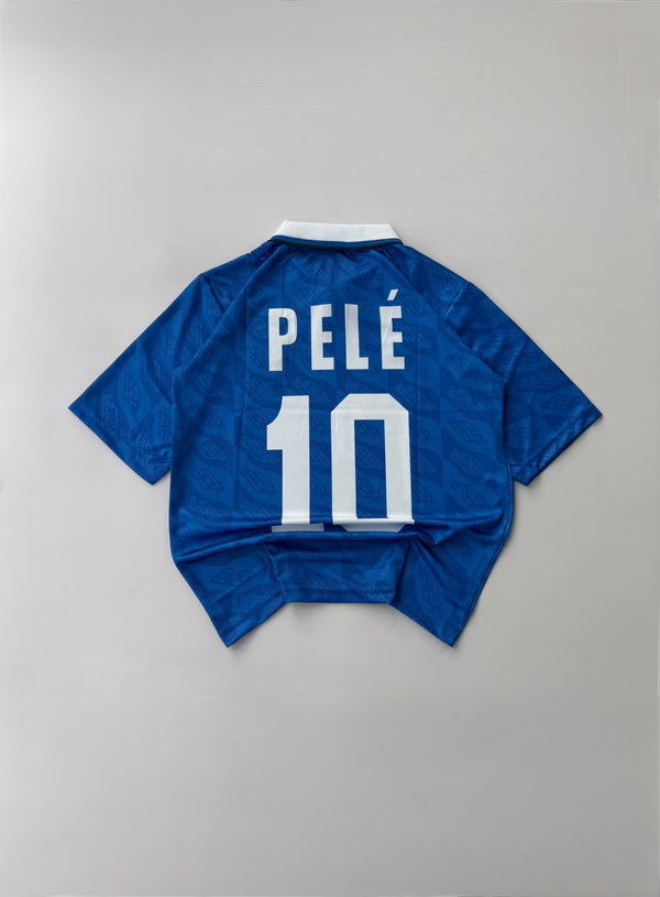 Pele 10 Brazil 1991-93 Retro Away Kit Fivesleeve Embroidery Polo Kit