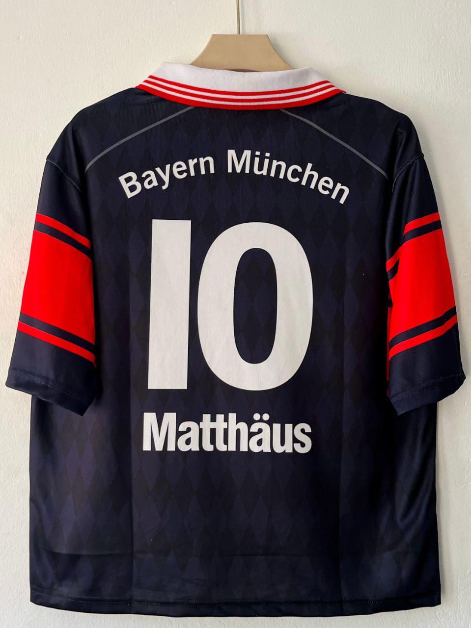 1997-99 Bayern Munich home jersey with the number 10 and "Matthäus" on the back.
